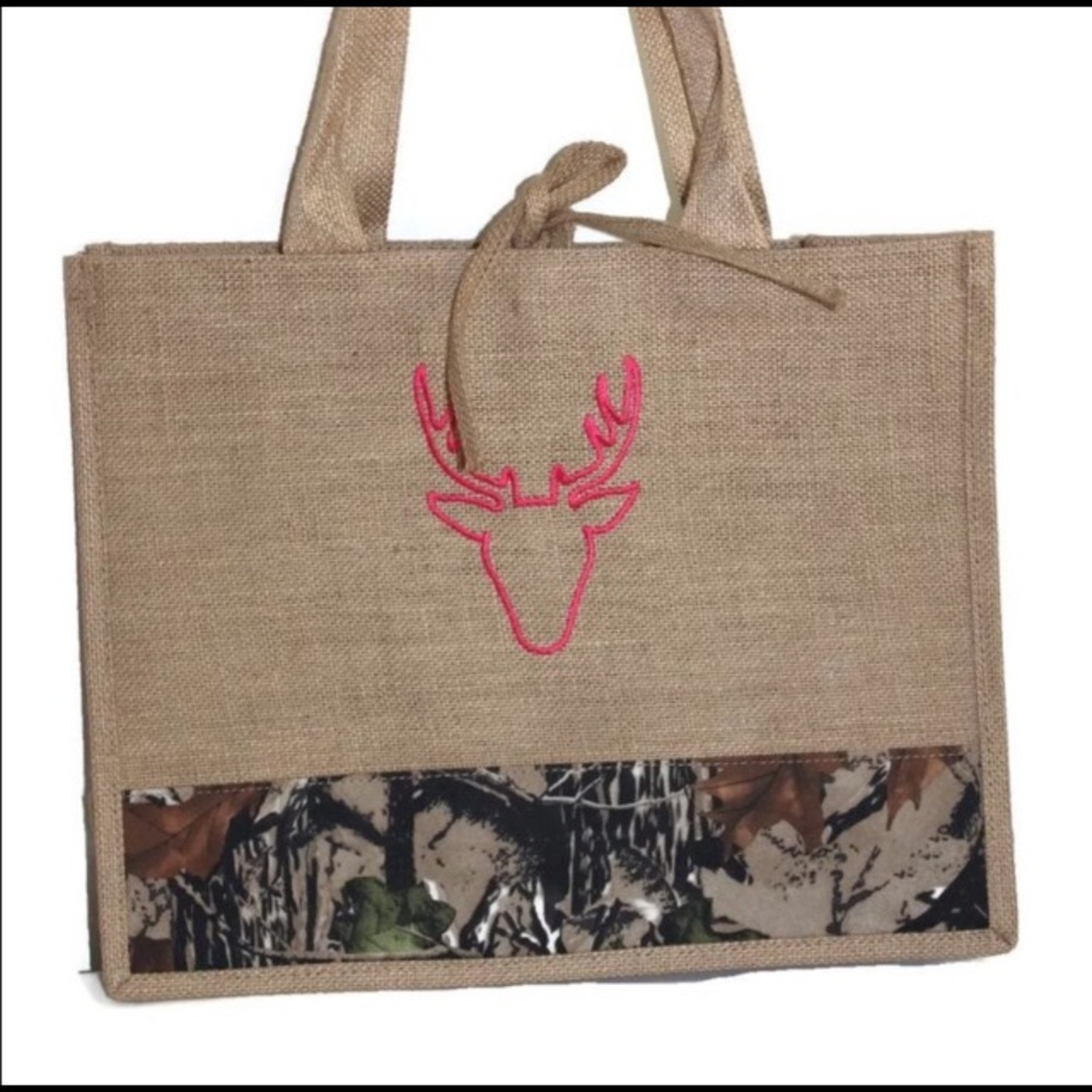 25. NWT Burlap Camo Tote